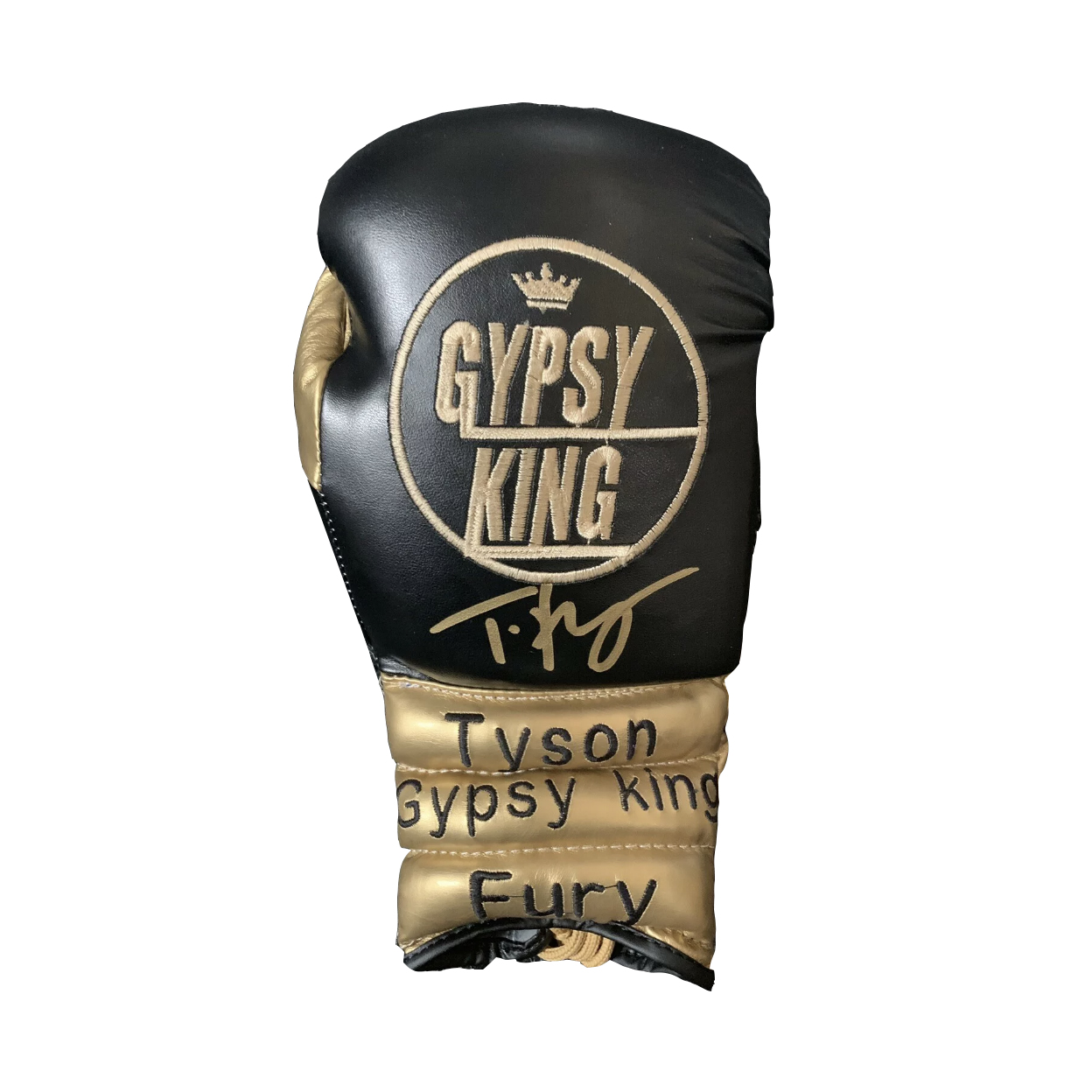 Tyson Fury Black & Gold Branded Signed Boxing Glove - Tyson Fury