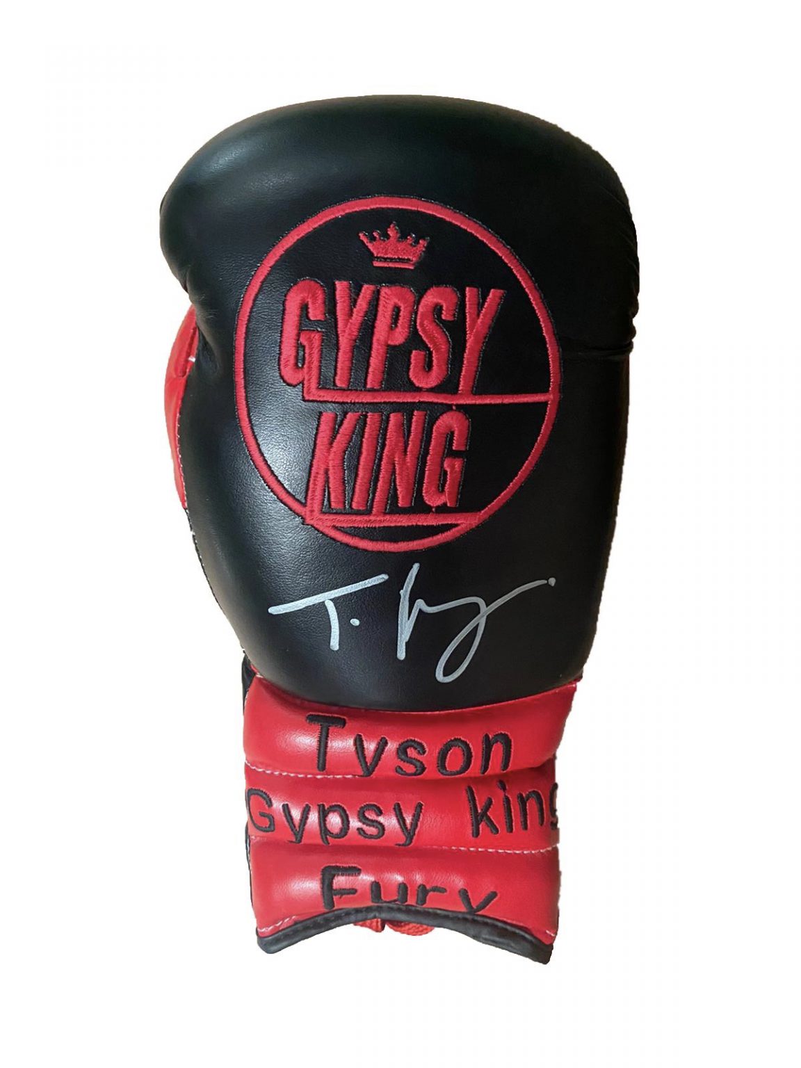 Black & Red Signed Boxing Glove In A Display Case - Tyson Fury Official
