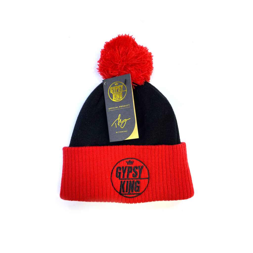 Red/Black Pom Pom Beanie Hat - Tyson Fury Official Merchandise