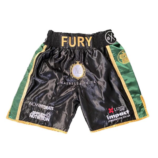 Tyson Fury Hand Signed Fight Replica Boxing Shorts V Deontay Wilder 2