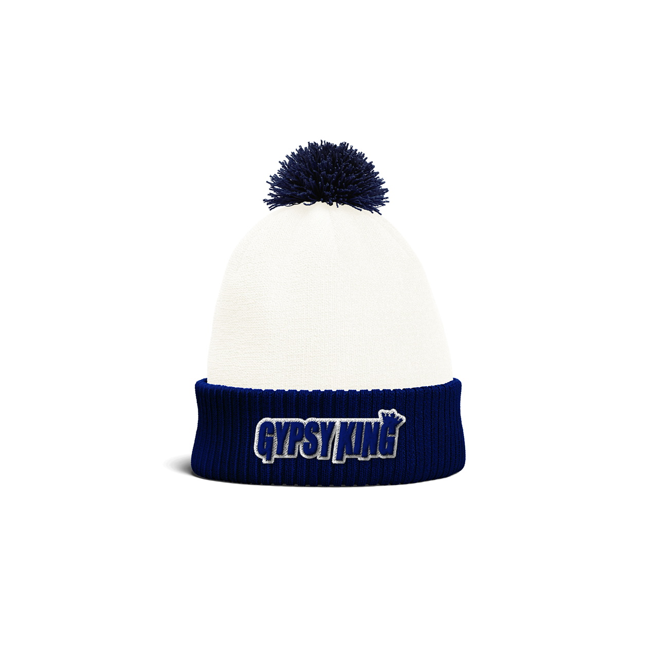 White and Blue King Pom Pom Hat - Tyson Fury Official Merchandise