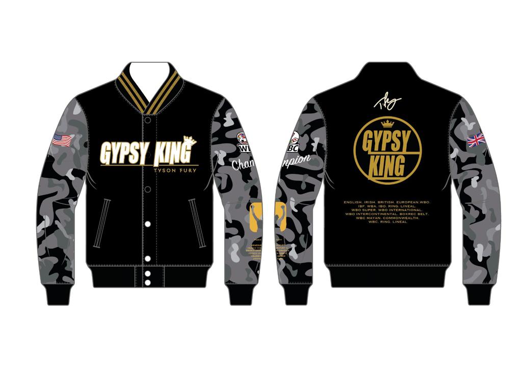 'The Gypsy King' Limited Edition Black and Grey Camo Bomber Jacket ...