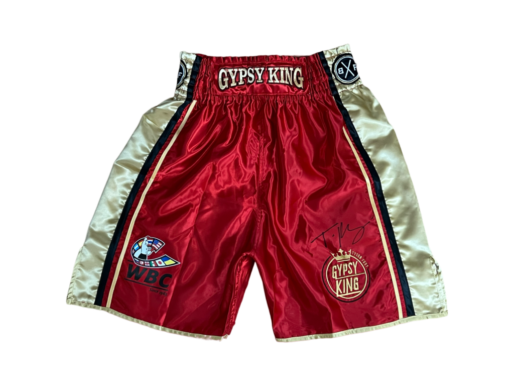 Tyson Fury Hand Signed Fight Replica Boxing Shorts V Dereck Chisora ...