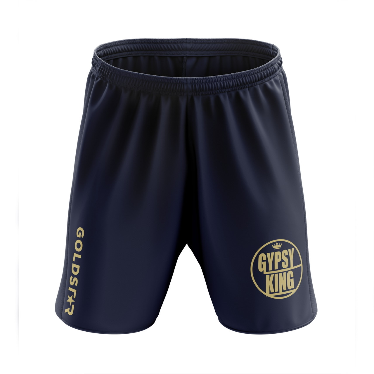 Navy Blue & Gold Logo Training Shorts - Tyson Fury Official Merchandise