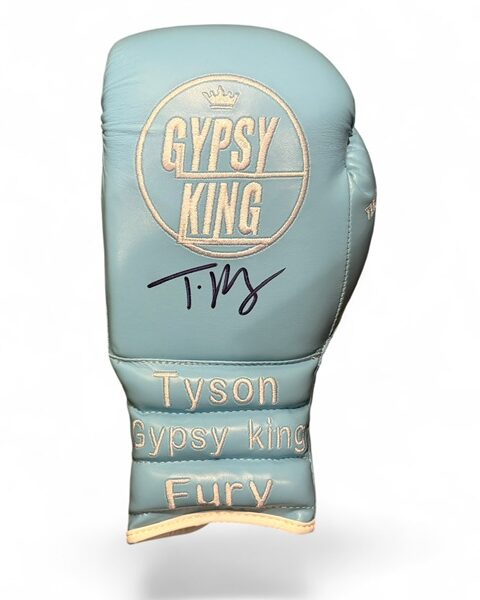 Tyson Fury Signed Sky Blue Branded Glove v Makhmudov